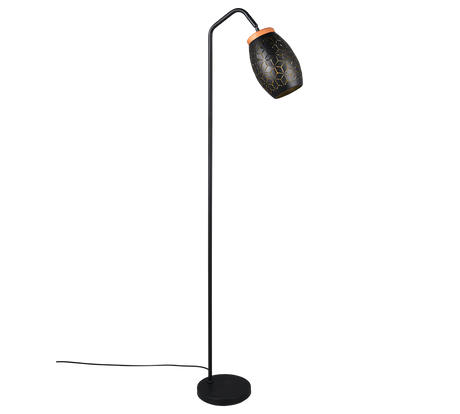 Lámpara de pie Trio Bidar LED negro y dorado 2700K 147cm R41571080