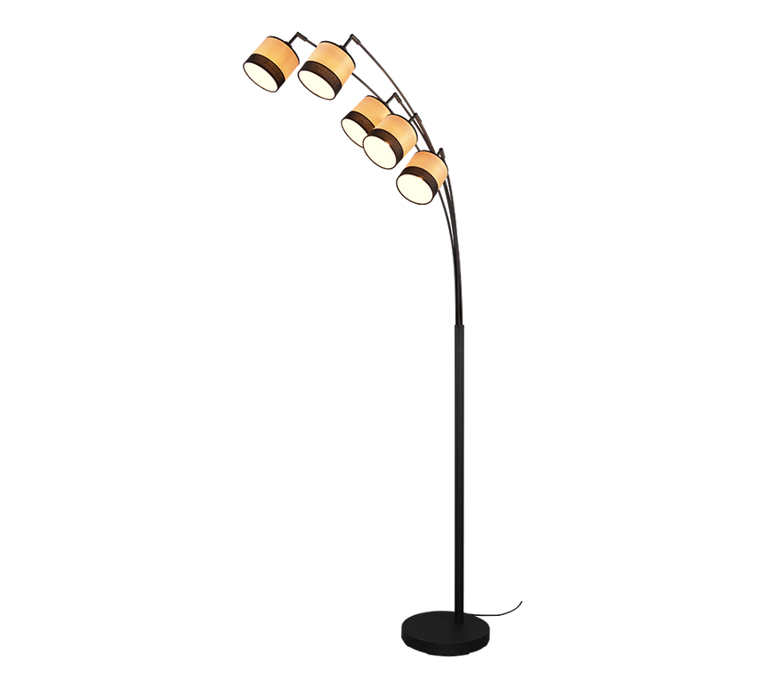Trio Bolzano lámpara de pie metal estera negra R41665032