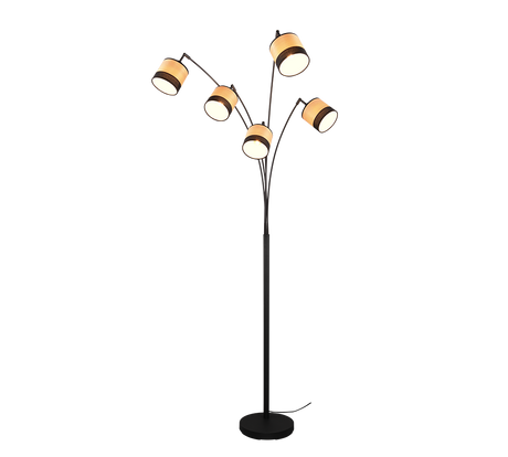 Trio Bolzano lámpara de pie metal estera negra R41665032