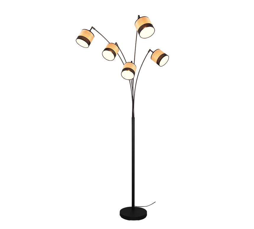Trio Bolzano lámpara de pie metal estera negra R41665032