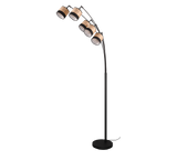 Trio Bolzano lámpara de pie metal estera negra R41665032