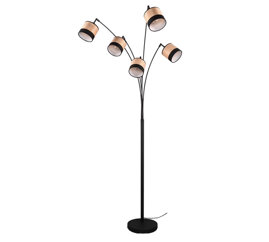 Trio Bolzano lámpara de pie metal estera negra R41665032