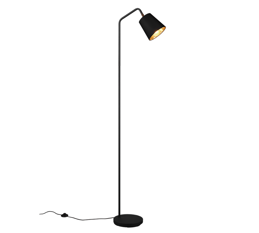 Lámpara de pie Trio Buddy negro mate y y dorado 148cm R41721032