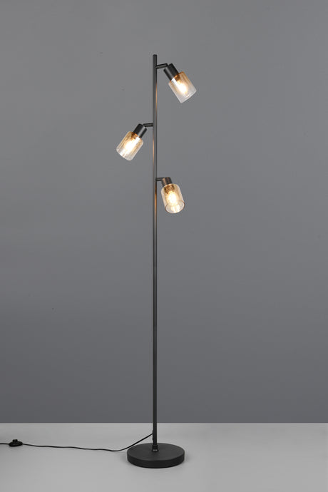Lámpara de pie Trio Cadiz LED negro mate 2700K 154cm R41783032