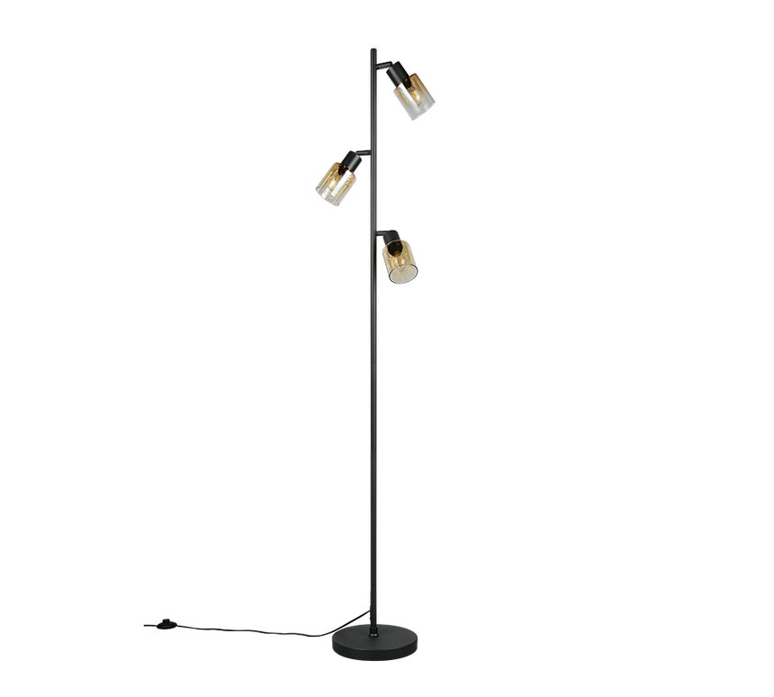 Lámpara de pie Trio Cadiz LED negro mate 2700K 154cm R41783032