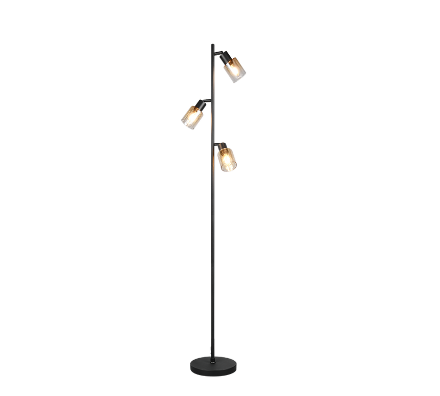 Lámpara de pie Trio Cadiz LED negro mate 2700K 154cm R41783032