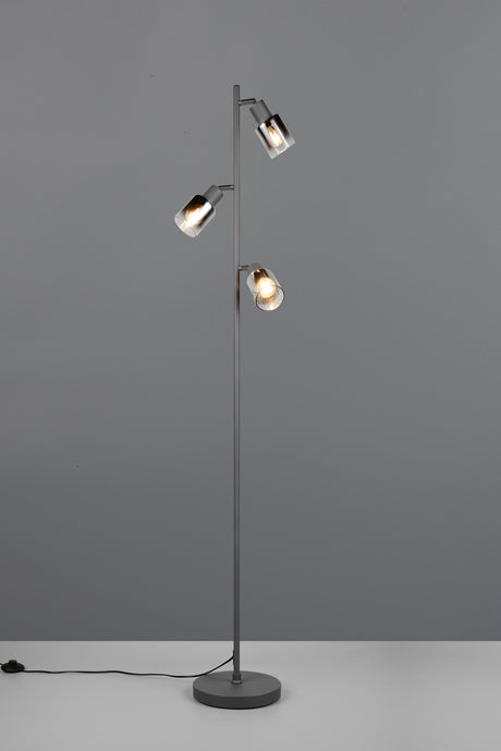 Lámpara de pie Trio Cadiz LED negro mate 2700K 154cm R41783042