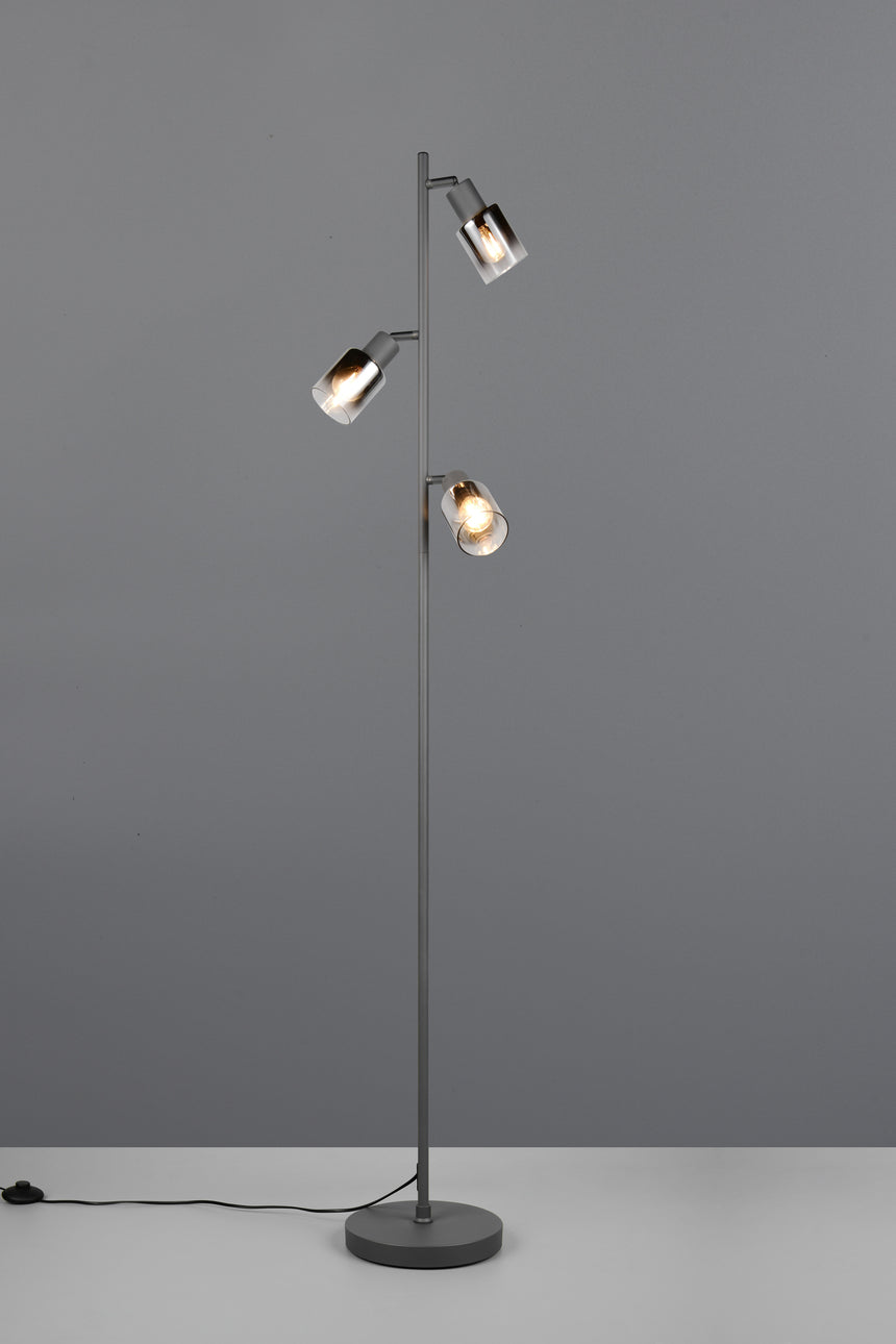 Lámpara de pie Trio Cadiz LED negro mate 2700K 154cm R41783042