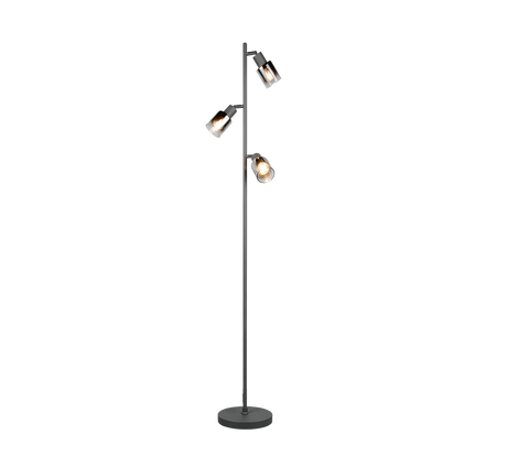Lámpara de pie Trio Cadiz LED negro mate 2700K 154cm R41783042