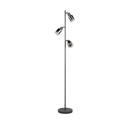 Lámpara de pie Trio Cadiz LED negro mate 2700K 154cm R41783042