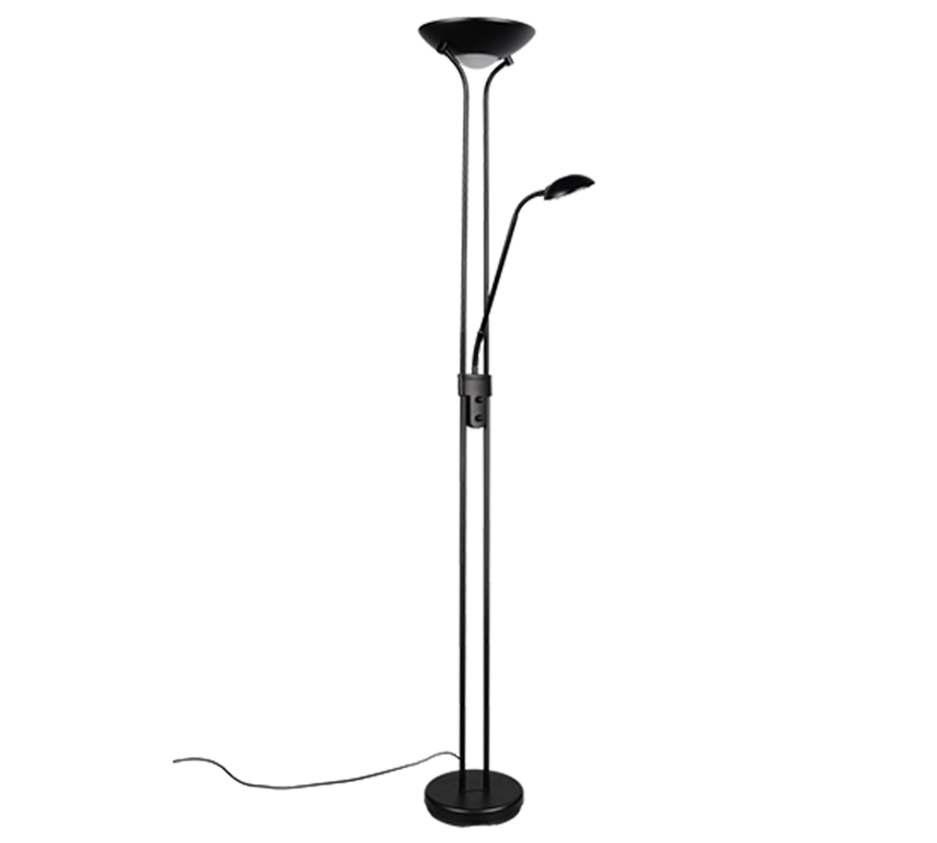 Lámpara de pie Trio Spock LED negro mate 3000K 180cm R42292132