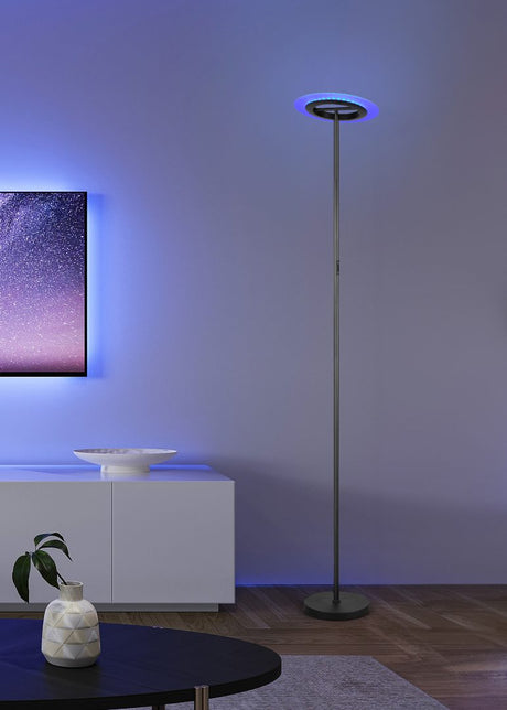 Lámpara de pie Trio Samba LED negro mate CCT 175cm R43411132