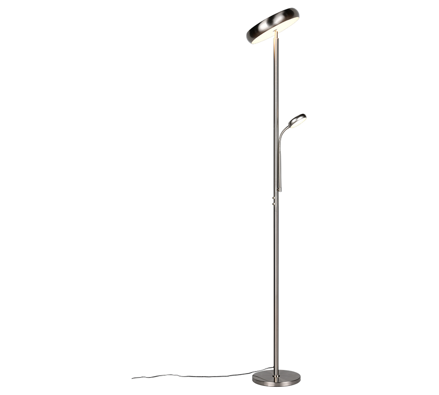 Lámpara de pie Trio Palermo LED níquel mate 183cm R45741107