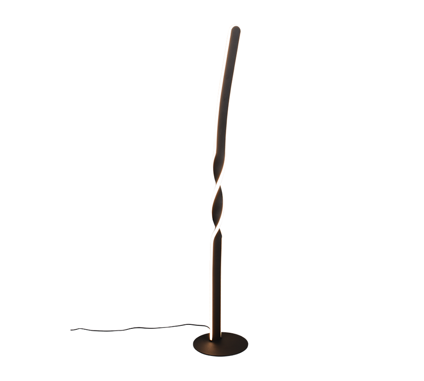 Lámpara de pie Trio Ginko LED negro mate 3000K 110cm R45791132