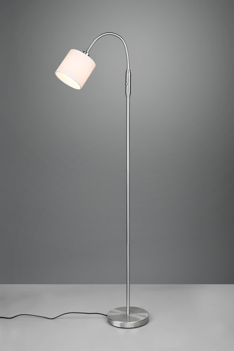 Lámpara de pie Trio Tommy LED níquel mate 2700K 130cm R46331001