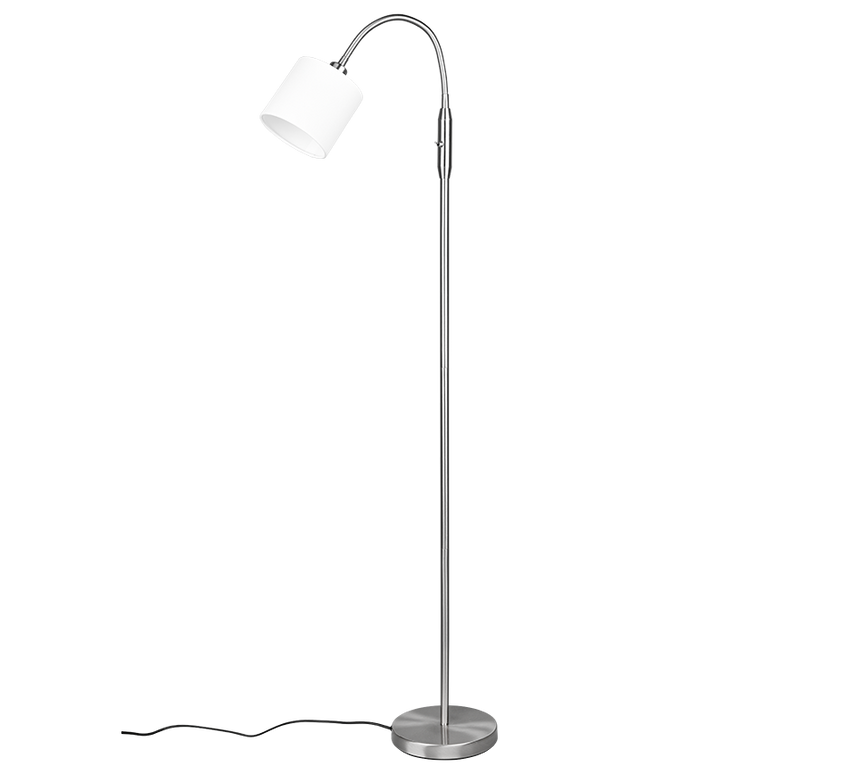Lámpara de pie Trio Tommy LED níquel mate 2700K 130cm R46331001