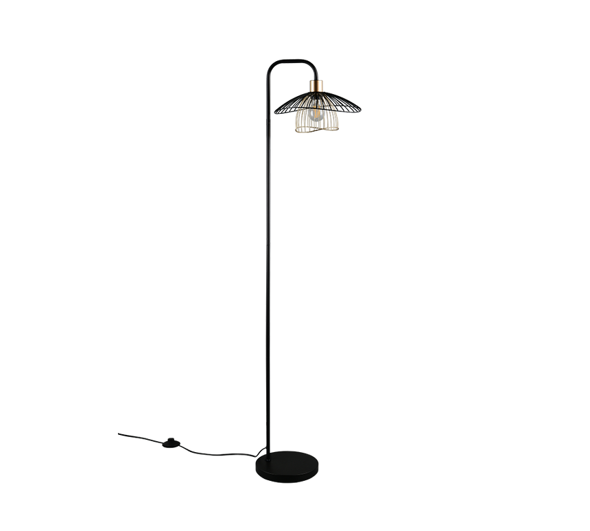 Lámpara de pie Trio Lauris LED negro mate 2700K 155cm R46791032