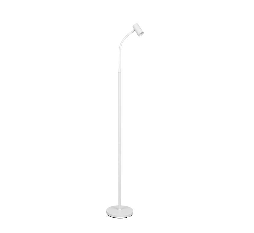 Lámpara de pie Trio Taryn LED blanco mate 2700K 133,5cm R46851031