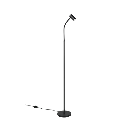 Lámpara de pie Trio Taryn LED negro mate 2700K 133,5cm R46851032