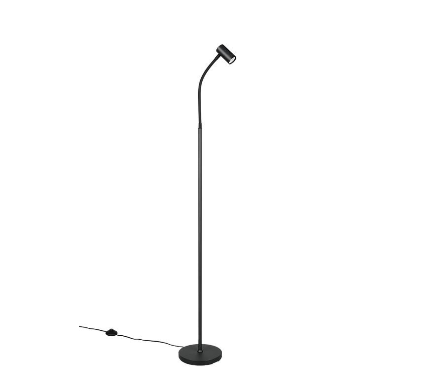 Lámpara de pie Trio Taryn LED negro mate 2700K 133,5cm R46851032
