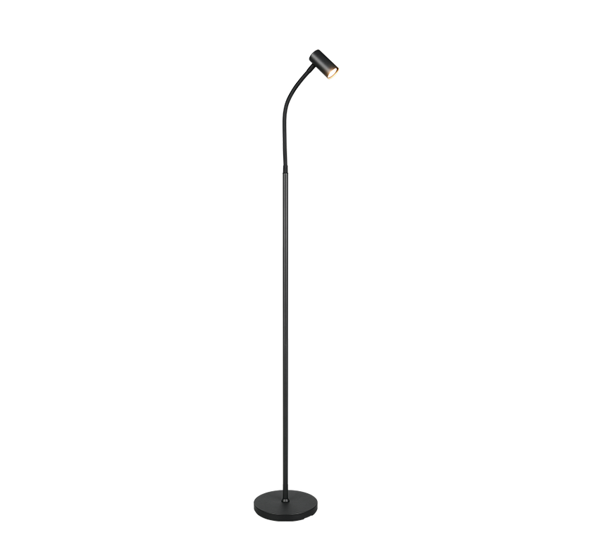 Lámpara de pie Trio Taryn LED negro mate 2700K 133,5cm R46851032