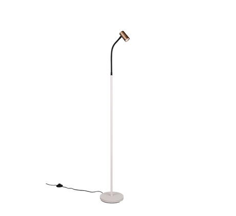 Lámpara de pie Trio Taryn LED marrón café 2700K 133,5cm R46851065