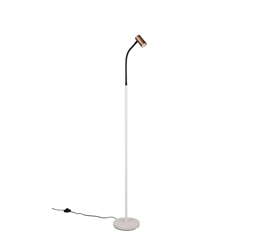 Lámpara de pie Trio Taryn LED marrón café 2700K 133,5cm R46851065