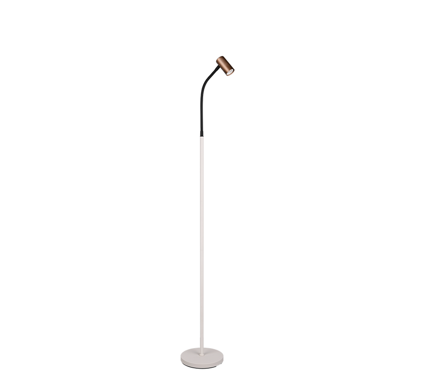 Lámpara de pie Trio Taryn LED marrón café 2700K 133,5cm R46851065