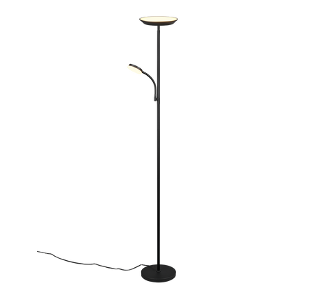 Lámpara de pie Specter Trio negro regulable con lector 47842132
