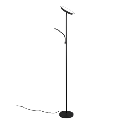 Lámpara de pie Specter Trio negro regulable con lector 47842132