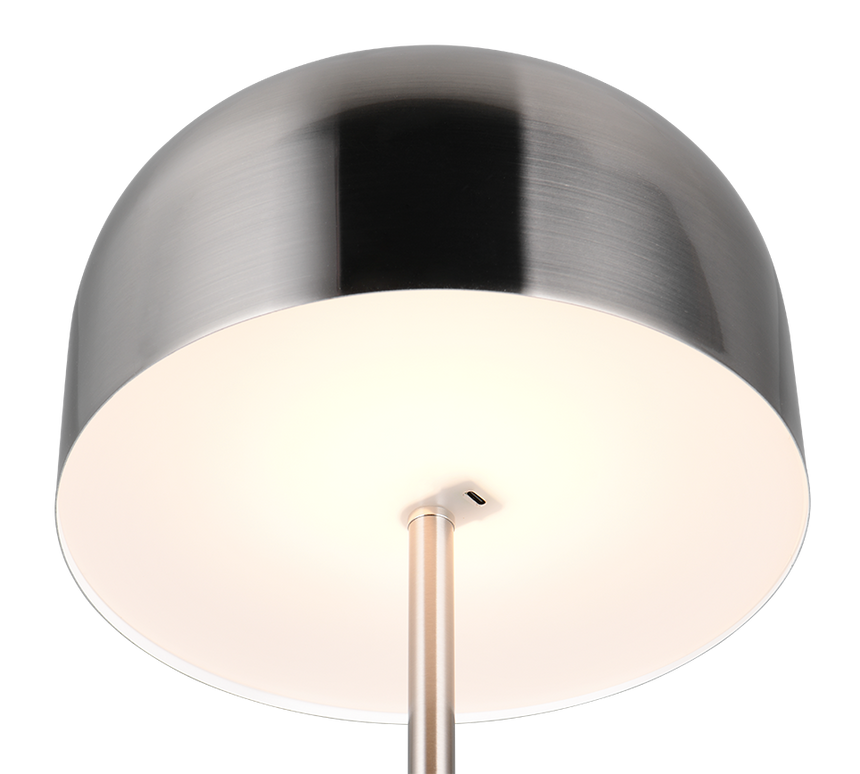 Lámpara de pie Trio Jeff LED níquel mate táctil 3000K 147cm R49151107