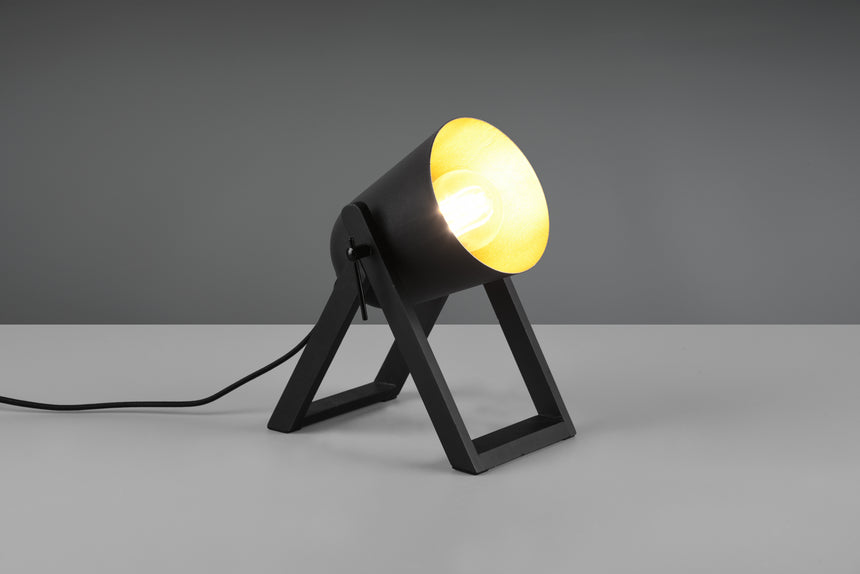 Lámpara de sobremesa Trio Marc LED negro y dorado 3000K R50721080