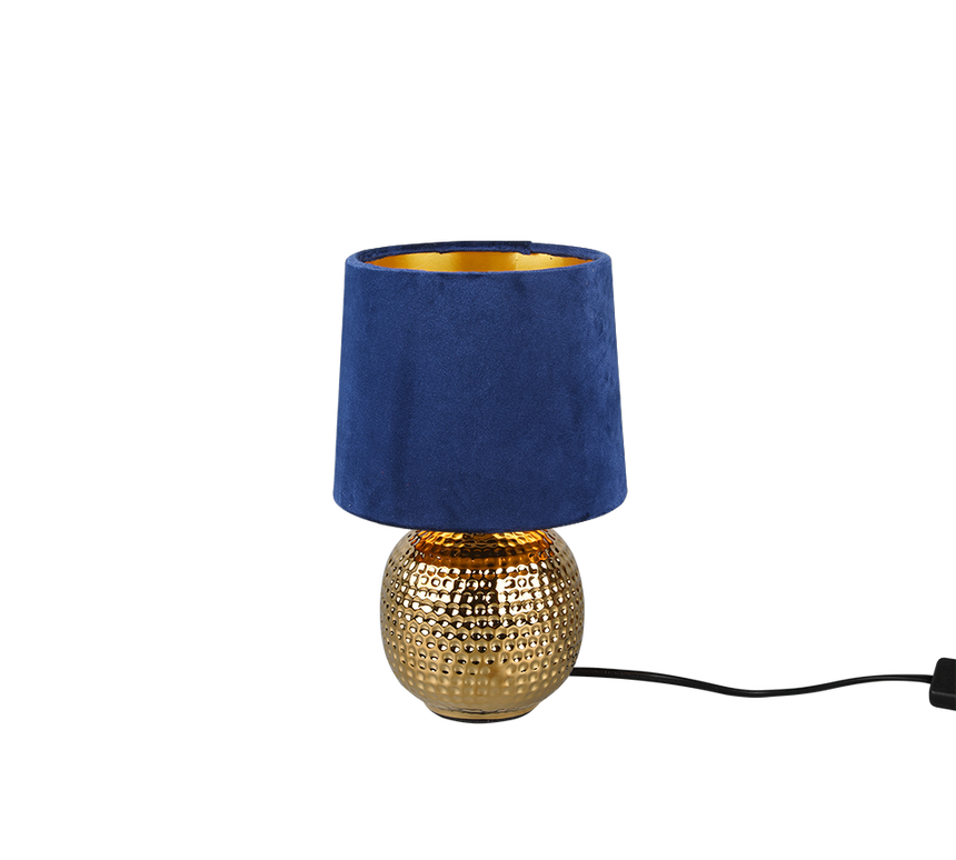 Lámpara de sobremesa Trio Sophia cerámica dorado y azul R50821012
