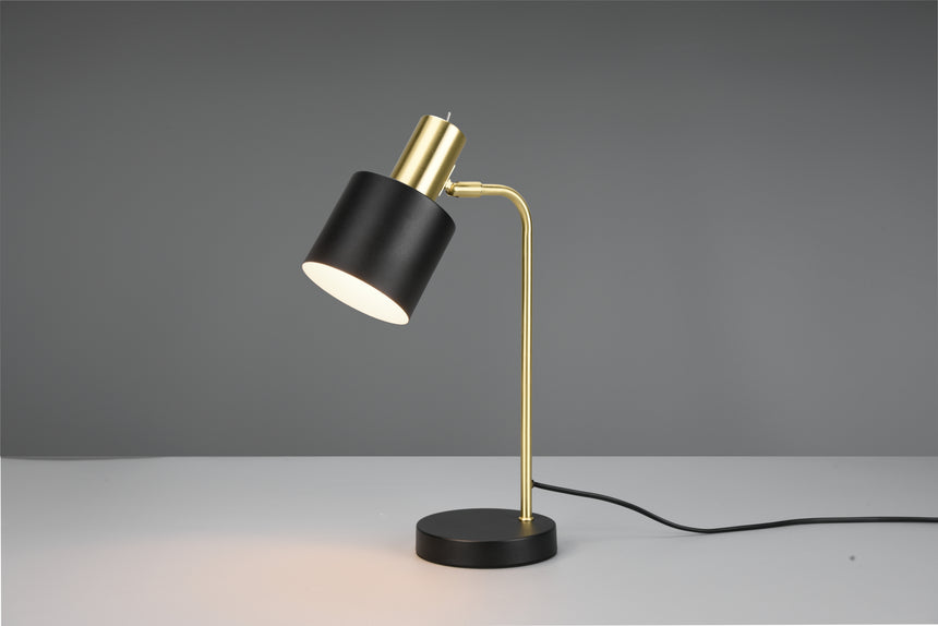 Lámpara de sobremesa Trio Adam LED negro y dorado 2700K 43,5cm R51041080
