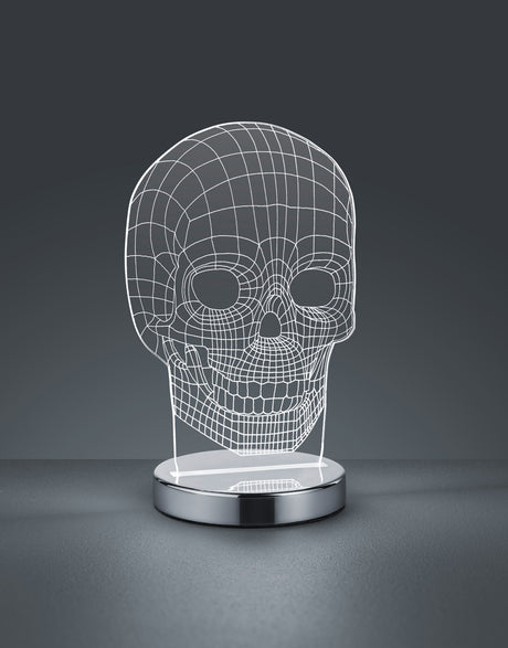 Lámpara de sobremesa Trio Skull LED cromo regulable R52461106