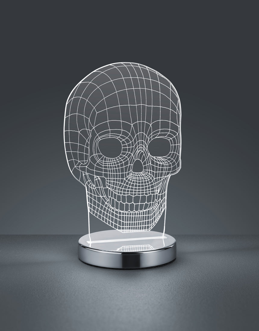 Lámpara de sobremesa Trio Skull LED cromo regulable R52461106