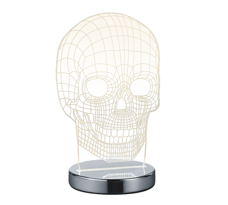 Lámpara de sobremesa Trio Skull LED cromo regulable R52461106