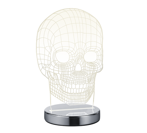 Lámpara de sobremesa Trio Skull LED cromo regulable R52461106