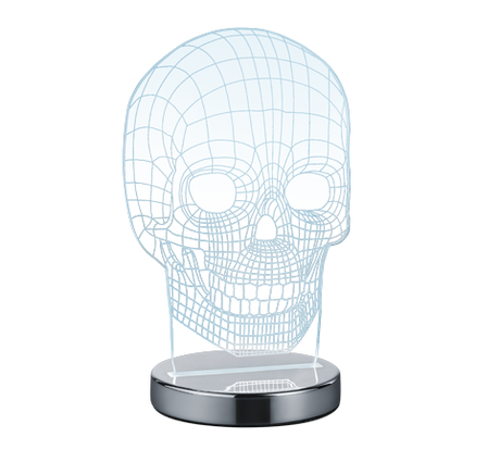 Lámpara de sobremesa Trio Skull LED cromo regulable R52461106