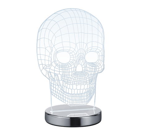 Lámpara de sobremesa Trio Skull LED cromo regulable R52461106