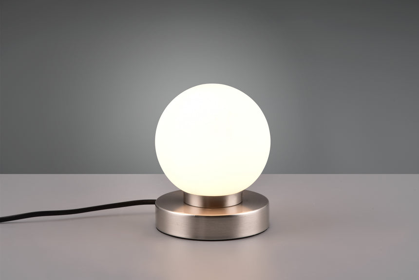 Lámpara de sobremesa Trio Prinz II LED níquel mate táctil 3000K regulable R54011