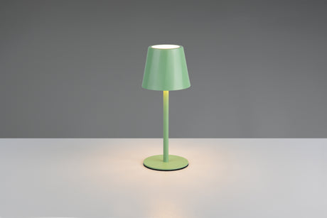 Lámpara de sobremesa Trio Diaz LED pistaziengrün táctil CCT IP44 R55961149