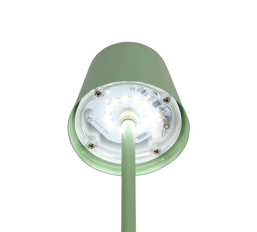 Lámpara de sobremesa Trio Diaz LED pistaziengrün táctil CCT IP44 R55961149
