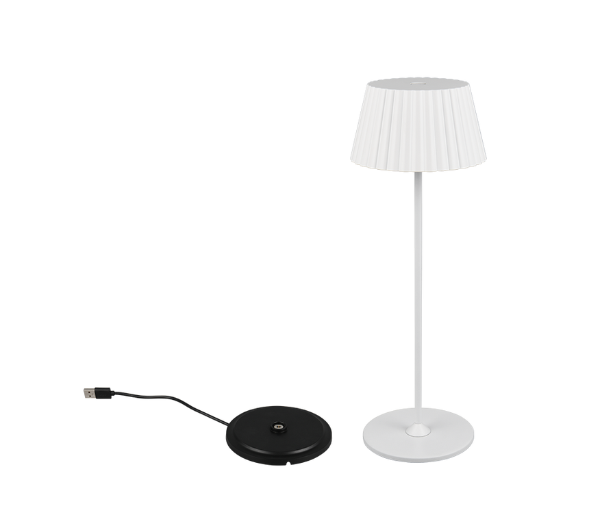 Lámpara de sobremesa de exterior Trio Suarez LED portátil blanco mate 3000K IP44 R57706131 - vista 4