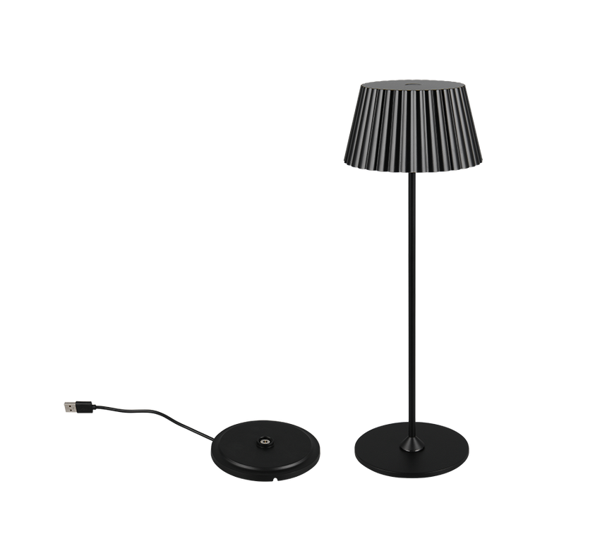 Lámpara de sobremesa de exterior Trio Suarez LED portátil 3000K IP44 negro mate — ref. R57706132 (4)