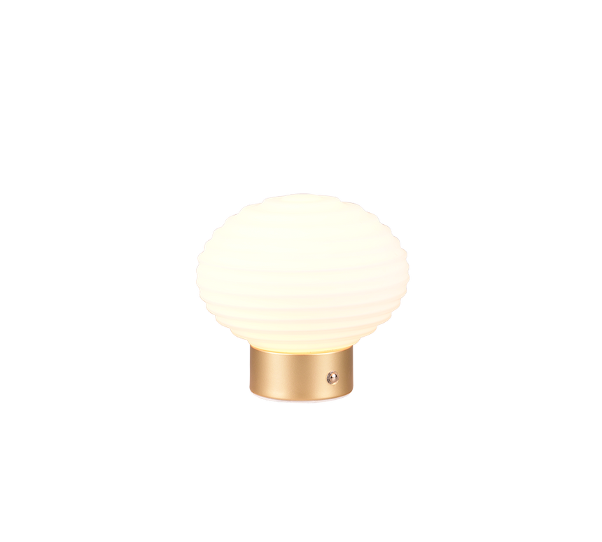 Lámpara de sobremesa Trio Earl LED táctil recargable latón mate y cristal blanco — ref. R57771101 (1)