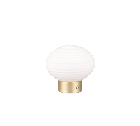 Lámpara de sobremesa Trio Earl LED táctil recargable latón mate y cristal blanco — ref. R57771101 (5)