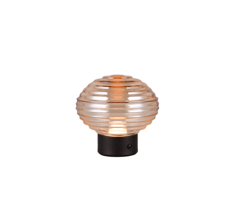 Lámpara de sobremesa Trio Earl LED táctil recargable negro mate y cristal ámbar — ref. R57771113 (2)