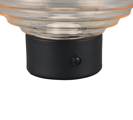 Lámpara de sobremesa Trio Earl LED táctil recargable negro mate y cristal ámbar — ref. R57771113 (3)