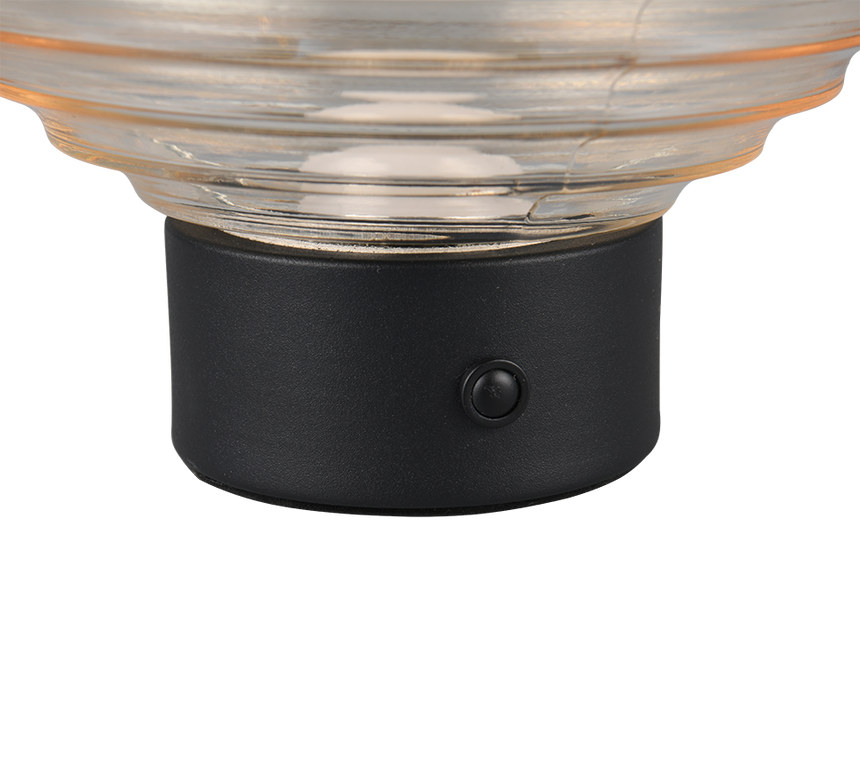 Lámpara de sobremesa Trio Earl LED táctil recargable negro mate y cristal ámbar — ref. R57771113 (3)
